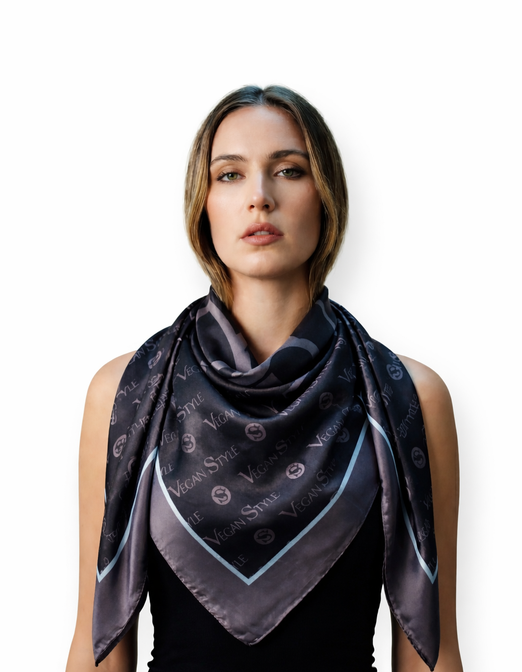 Foulard bleu nuit monogram
