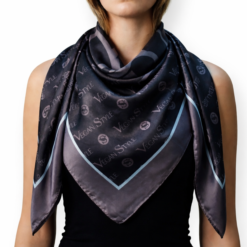 Foulard bleu nuit monogram