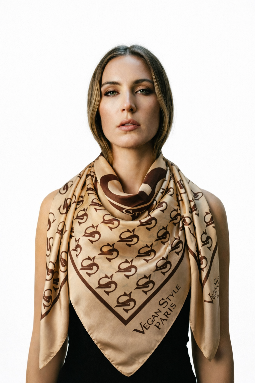 Foulard vegan camel nude