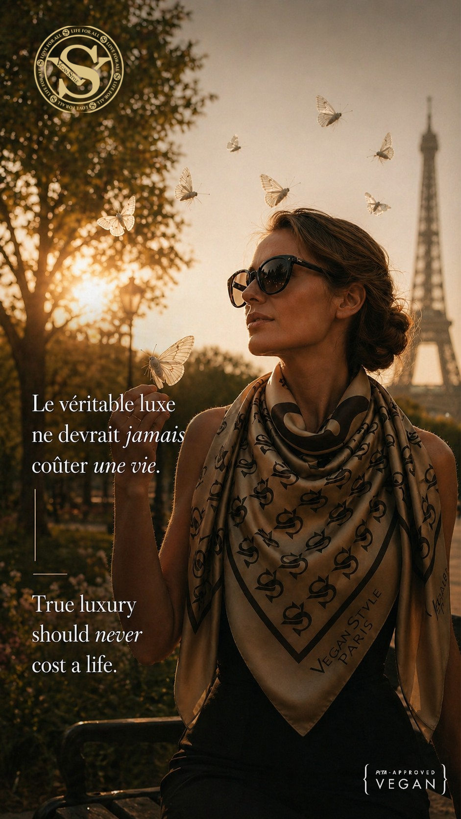 camel nude vegan scarf