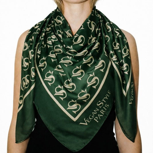 Foulard vegan vert forêt