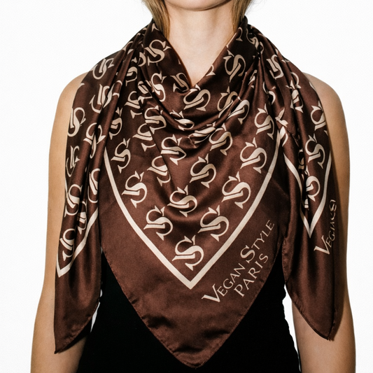 Foulard vegan marron glacé