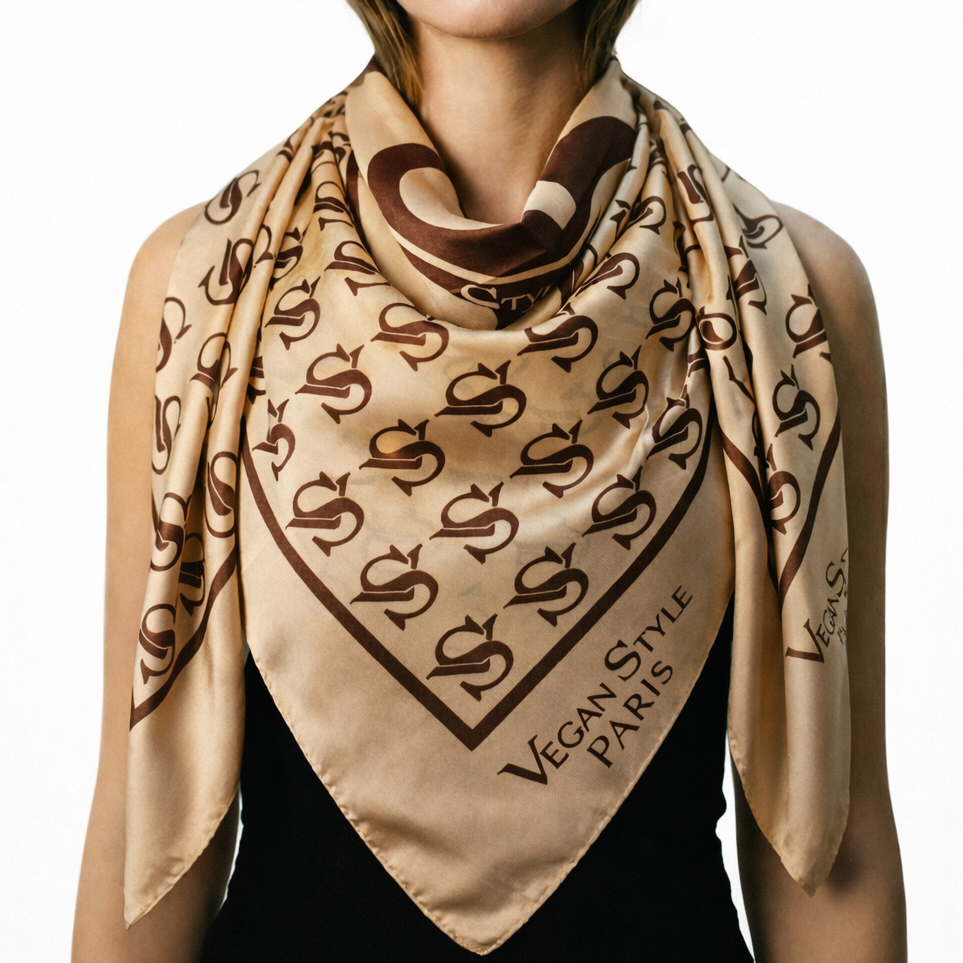 Foulard vegan camel nude