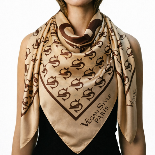 Foulard vegan camel nude